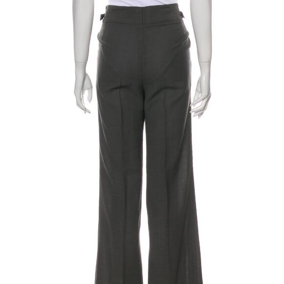 Escada Pants - Escada Straight Wide Leg Pant Wool Blend High Rise Buckle Detail Gray US 10 EUC